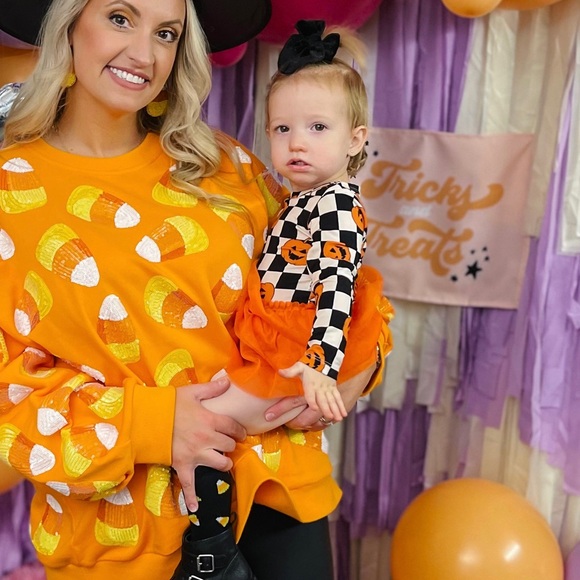 Dream big little co Halloween pumpkin checker tutu bodysuit - Picture 7 of 7